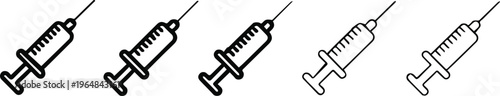 syringe vector set icons filled outline progression