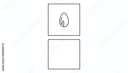 Abstract Egg Shape with Flame Symbol - Minimalist Design