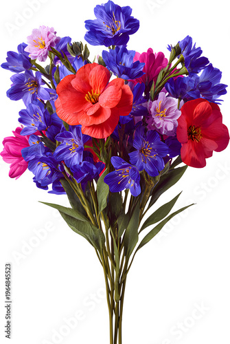 Fresh flower bundle for romantic floral arrangement, isolated cutout