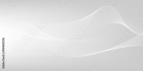 White and gray abstract backround with flowing lines pattern, vector illustration.