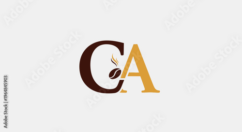 Brown and gold coffee logo symbol.