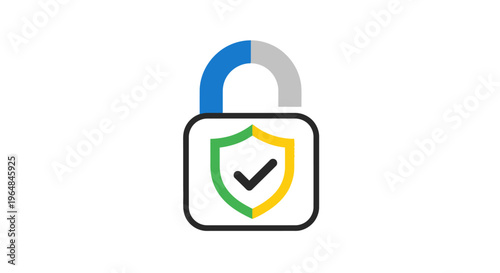 Secure Lock with Check Mark.