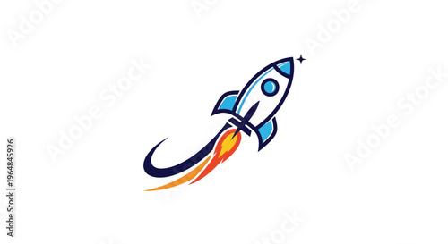 Rocket Ship Blasting Into Space Fast.