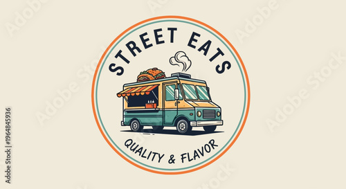 Food Truck Vehicle Side View.