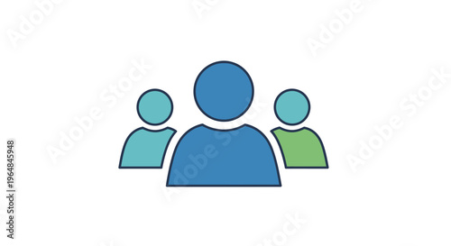 Three People Icon Teamwork Collaboration.
