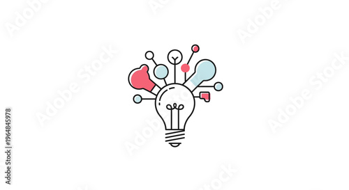 Light Bulb with Colorful Ideas Emerging.