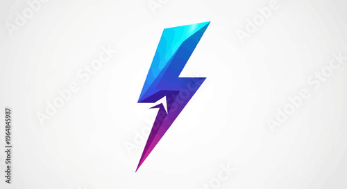 Colorful Gradient Lightning Bolt Icon.