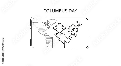 Minimalist Line Art Celebrating Historical Global Navigation and Maritime Discovery