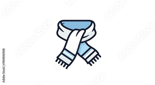 Stylized Illustration of a Blue and White Scarf.