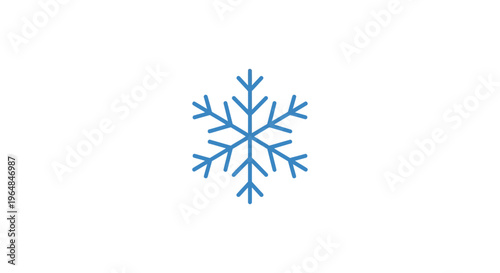 Simple Blue Snowflake Icon Graphic Design.
