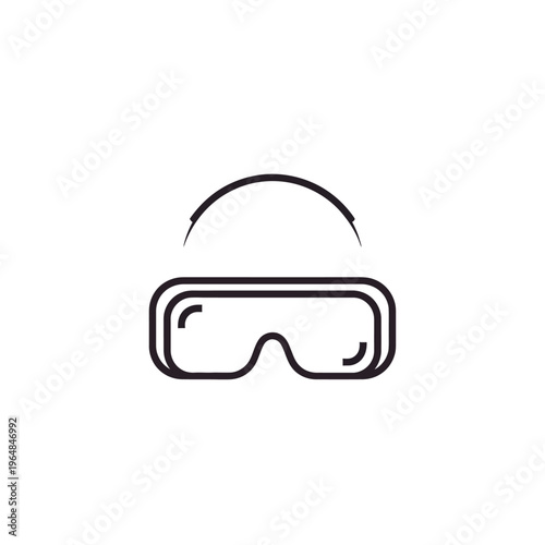 Simple Line Art Icon of Virtual Reality Goggles.