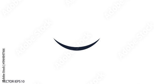 Simple Dark Smile Curve on White Background.