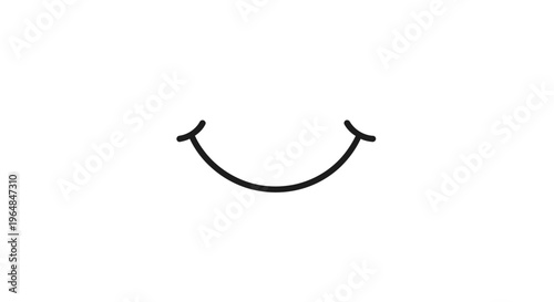 Simple hand-drawn smiling mouth illustration on white background.