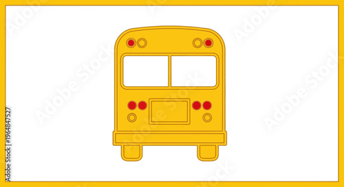 Vibrant yellow school bus illustration, a quintessential symbol of education and childhood commutes
