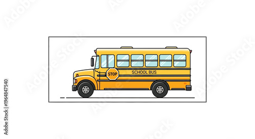 Bright yellow school bus illustration symbolizing student daily commute and educational journeys