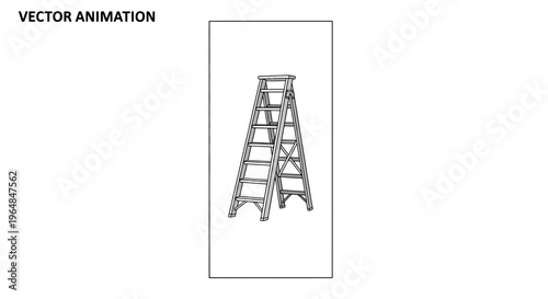 Crisp vector animation showcasing a folding stepladder, ideal for various practical ascent needs