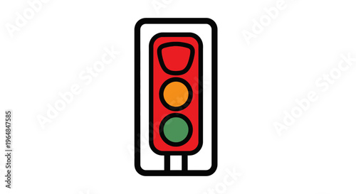 Vibrant traffic signal icon symbolizing urban mobility control and pedestrian safety