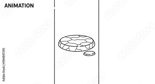 Stylized cracked earth platforms for game design elements and digital animation projects isolated