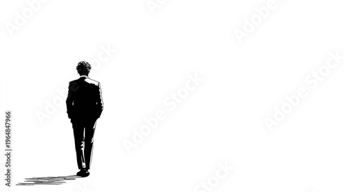 Man standing alone in simple clothing