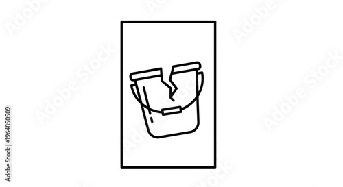 Graphic illustration of a damaged container highlighting concepts of breakage and repair