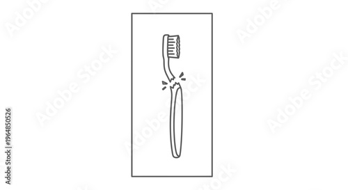 Illustration of a broken toothbrush indicating a need for replacement and dental care awareness