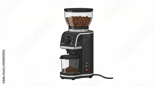 Digital Coffee Grinder Illustration