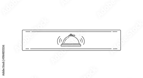 Minimalist service bell icon vector illustration for hospitality and customer care notifications