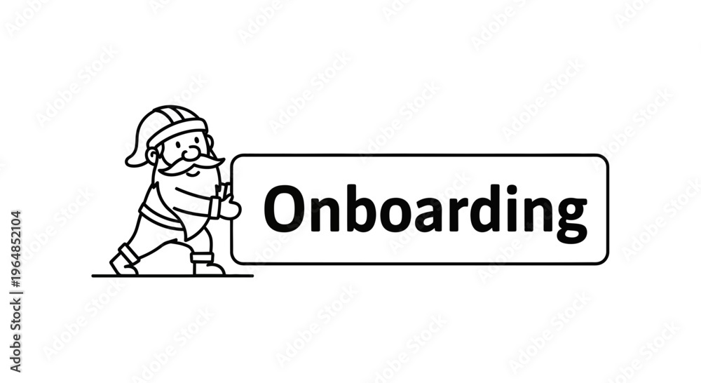 Fototapeta premium Charming gnome character presenting a clear 
