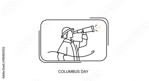 Intrepid explorer peering through a vintage telescope, symbolizing discovery and maritime adventures