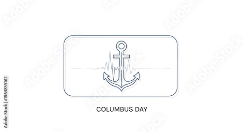 Minimalist linear anchor design with dynamic waveform celebrating the spirit of oceanic exploration