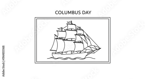 Historic sailing ship illustration for explorer holiday design concept a timeless symbol of