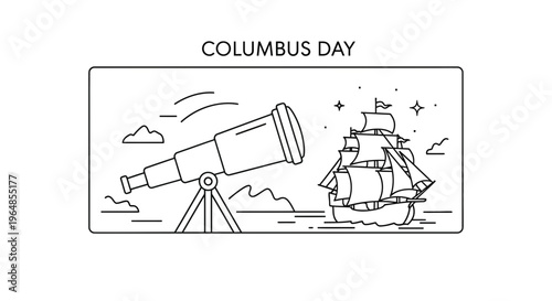 Historical exploration and maritime discovery symbol illustrated for a significant holiday