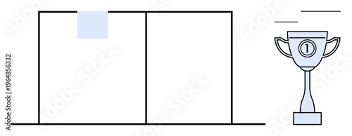 Achievement concept. Achievement ed by a winning trophy alongside clean minimalist visual elements. Achievement success, competition, and reward. For personal goals, motivation, sports, competition