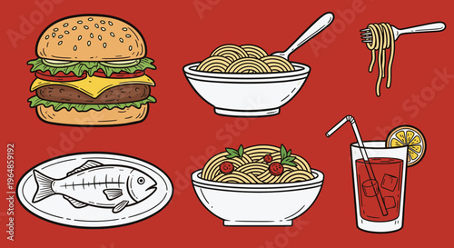 A stylized illustration of a fish on a plate, evoking a sense of simple, elegant dining.