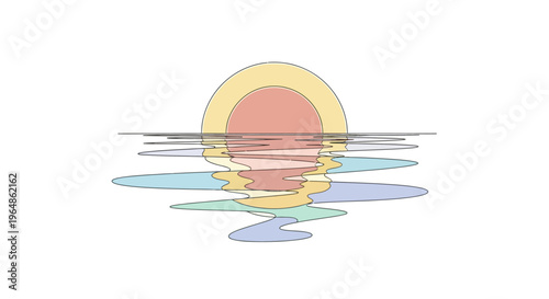 Sun Reflected on Water Surface Calm.