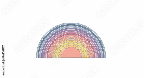Colorful rainbow arc shape symbol.