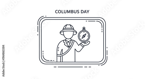 Explorer with compass icon symbolizing navigational discovery and historical journeys