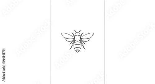 Elegant minimalist single line art illustration of a honey bee icon on a clean white background