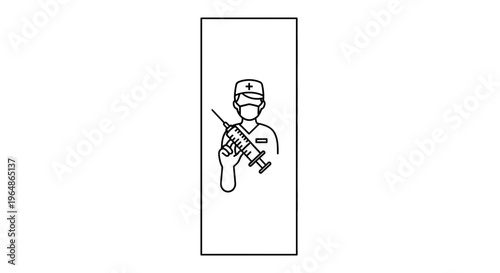 Essential medical professional icon preparing for vaccination and health treatment delivery