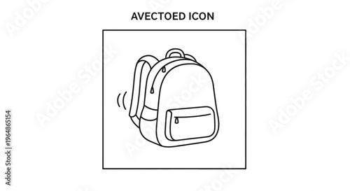 Minimalist line art illustration of a student backpack icon, perfect for various educational or