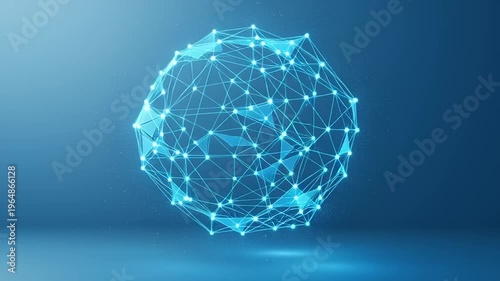 Futuristic Network Connection Globe Animation.