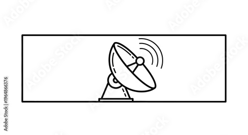 Modern satellite dish transmitting digital signals for global connectivity communication