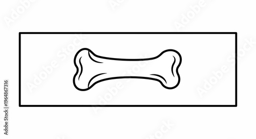 Minimalist black outline of a classic dog bone shape perfect for pet-related designs and icons