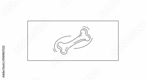 Minimalist Bone Graphic with Motion Lines Perfect for Veterinary or Dog Food Design