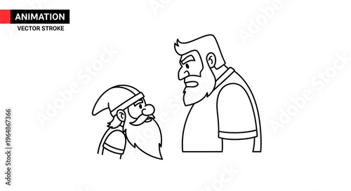 Intense staredown between two bearded cartoon characters depicting a dramatic interaction