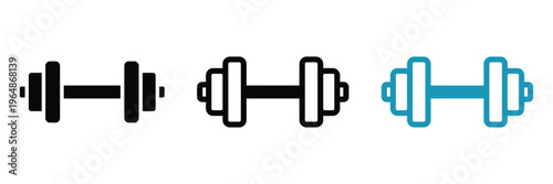 Fitness dumbbell icons, fitness Gym weight training symbol vector illustration