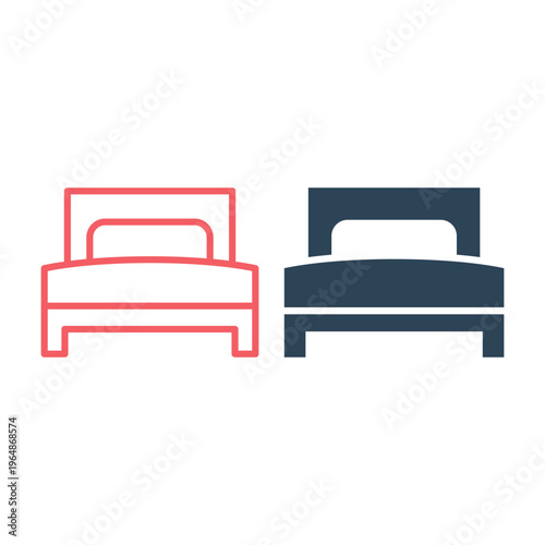 Bed icons set Vector illustration.