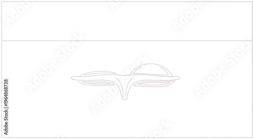 Minimalist abstract symmetrical line art design on a pristine white background artwork graphic
