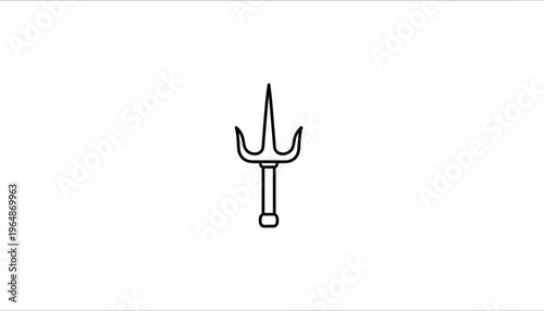 Sai Weapon Icon, Martial Arts Tool, Japanese Weapon, Vector Illustration