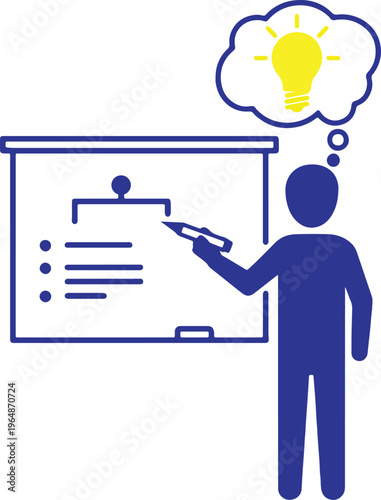A dedicated professional standing confidently beside a large whiteboard while utilizing a writing utensil to carefully diagram complex organizational structures and strategic bullet points during an i